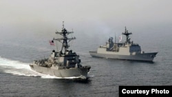 美韩海军2017年4月25日举行联合演练) （美国海军照片）