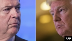 前联邦调查局局长科米和美国总统川普（右）